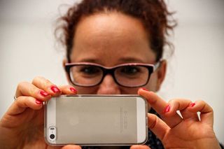 女人、照片、iphone、i-phone、手机、眼镜、快照、肖像
