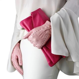 包，手，手套，橙色，皮革，颜色，皮肤，时尚