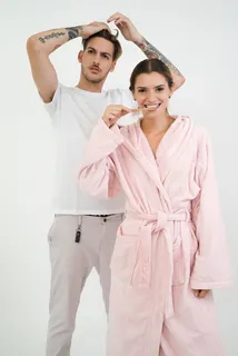 早上好，夫妻，男朋友，女朋友，准备，浴袍，男人，女人
