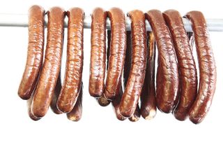 香肠，食用，香肠，食品，手工香肠，乡村香肠，食品和饮料，白色背景