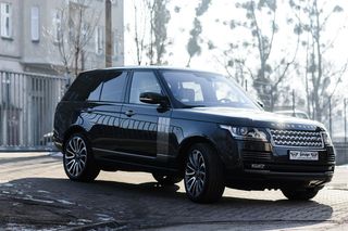 黑色、land、rover、range、suv、parked、人行道、围栏