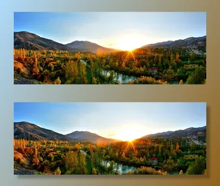 日出，森林，山脉，高地，地面摄影，土耳其，科鲁河，河流