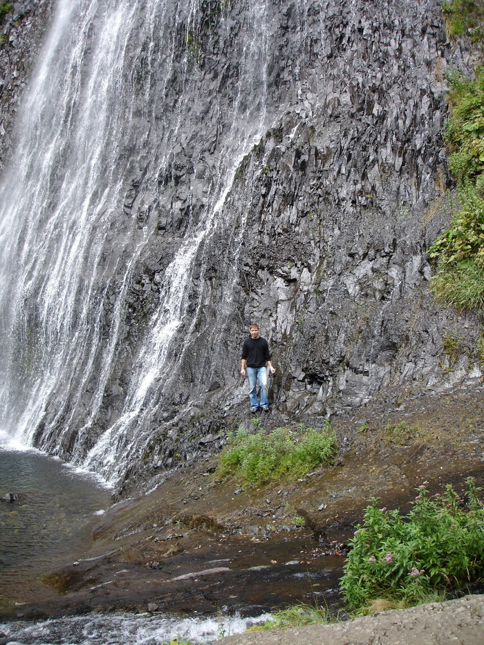 级联, 杜, 瀑布, 人, cascade du ray pic, 游客, 男子, 旅游