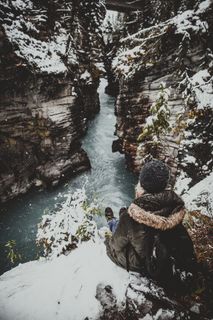 峡谷,水,约翰斯顿峡谷,阿尔伯塔,冬天,雪,探索,探索 峡谷,水,约翰斯顿峡谷,阿尔伯塔,冬天,雪,探索,探索