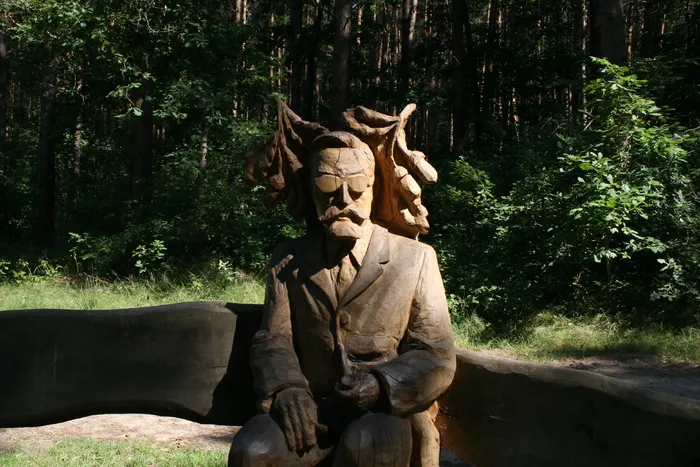 野牛保护区damerower werder，müritz，木材，雕塑，自然，人，雕像，艺术品