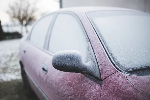 栗色, 轿车, 覆盖, 雪, 汽车, 冻结, 冻结, 冻结 栗色, 轿车, 覆盖, 雪, 汽车, 冻结, 冻结, 冻结