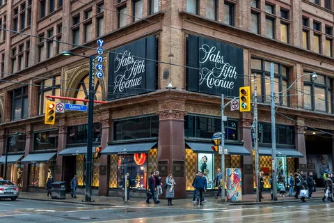 加拿大、多伦多、大道、购物、萨克斯、街道、安大略、城市