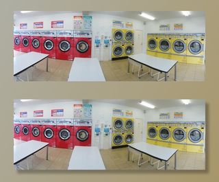 洗衣机、烘干机、洗衣机、全自动洗衣机、机械、自助、红色、黄色