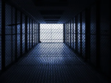 Vista, 网格, 栅栏, 竖井, 黑暗, 室内, 建筑, 没有人