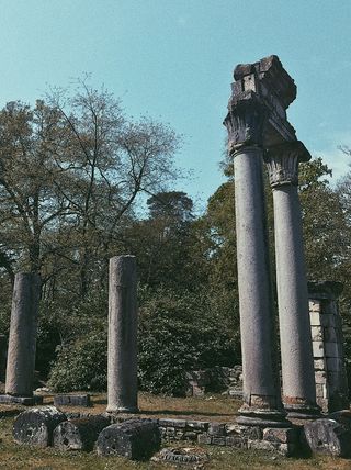 建筑，建筑，柱子，柱子，英国，a329，萨里，废墟