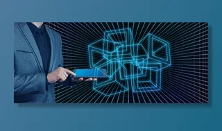 区块链，数据，记录，手持，区块，加密，链，连接