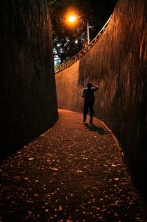 新加坡、迷路、路、人、街道、灯光、迷宫、划痕