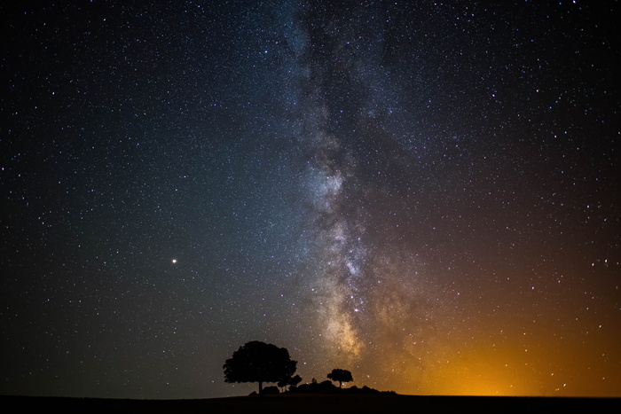 银河系，经由银河系，恒星，宇宙，星系，宇宙，夜晚，太空