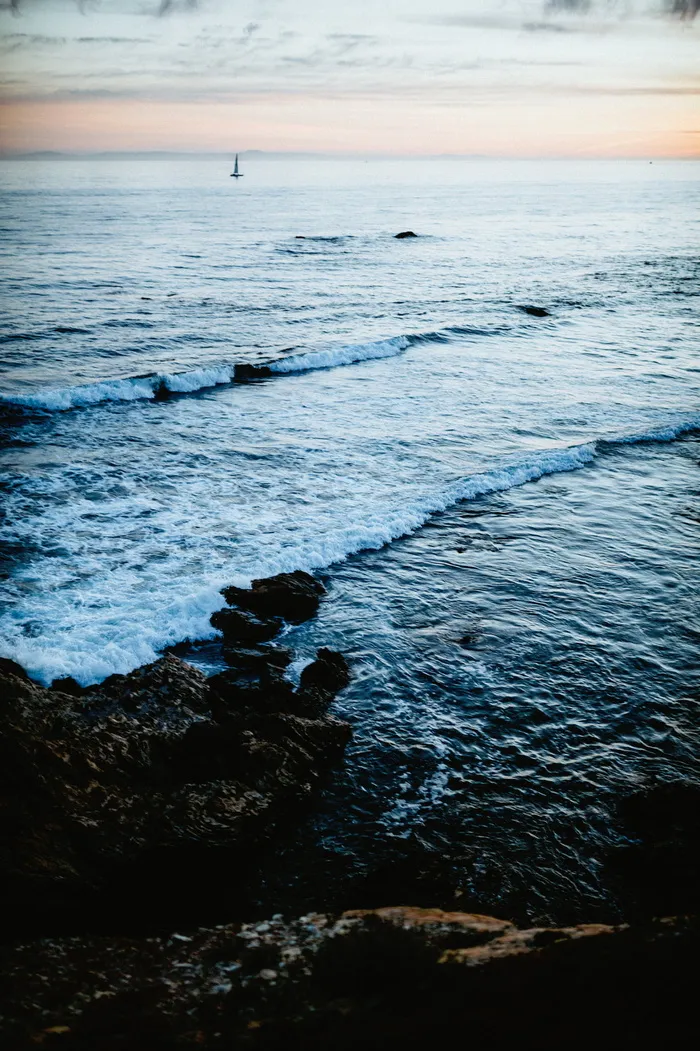 海岸、自然、水、撞击、海浪、海洋、蓝色、海洋的摄影