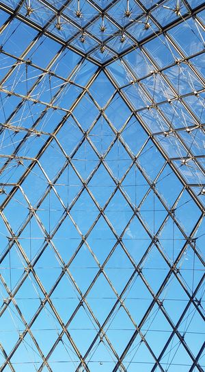 巴黎，法国，卢浮宫博物馆，建筑，博物馆，形状，三角形，蓝色