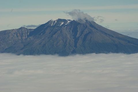 云，山，自然，云海，火山，雪，山峰，日本