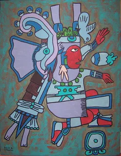 部落男子绘画,修特切利,阿兹特克,阿兹特克水神,阿兹特克水神,绘画,印加,多色 部落男子绘画,修特切利,阿兹特克,阿兹特克水神,阿兹特克水神,绘画,印加,多色