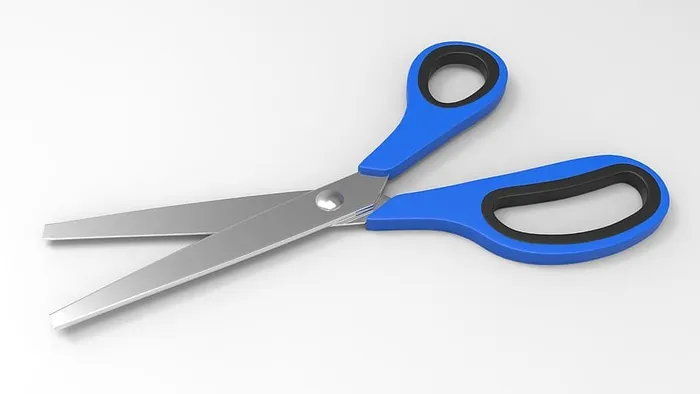 剪刀，剪刀，法庭，学校，工具，蓝色，办公室，工作工具