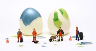 小组，工人迷你图，清洁，复活节彩蛋，贝壳，制作清洁，街道清洁，迷你图