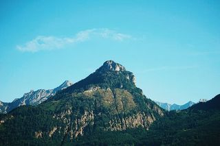 自然、景观、山脉、峰顶、山峰、斜坡、郁郁葱葱、植被