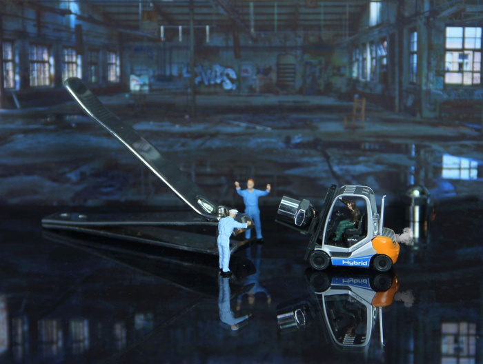 厂房，工业厂房，微型人物，叉车，工匠，工业，机械，老厂房