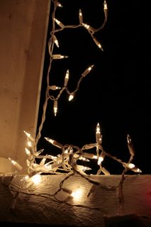 白线灯，圣诞节，灯，闪烁，照明，装饰，假日，圣诞节