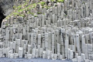 冰岛, vik, 石柱, 悬崖, 玄武岩, 岩石, 石头, 景观