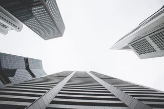 新加坡, cimb 银行-莱佛士坊分行, 景观, 天空, 天际线, 天窗, 摩天大楼, 空白