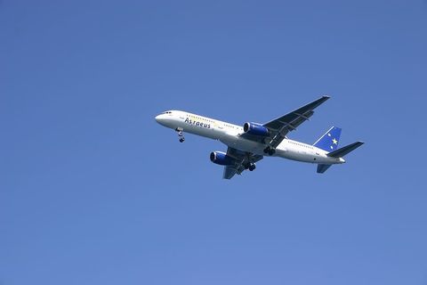 飞机，希腊，飞机，天空，飞行，飞机，蓝色，运输