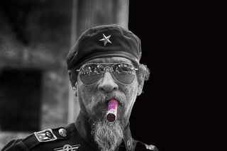 选择性、彩色摄影、烟草、哈瓦那、雪茄、黑白、帽子、星星