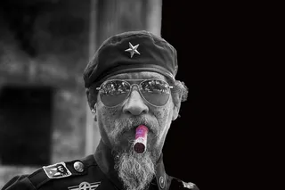 选择性、彩色摄影、烟草、哈瓦那、雪茄、黑白、帽子、星星