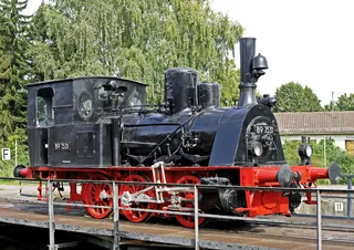 蒸汽机车，博物馆展览，可滚动，枢纽，南德铁路博物馆，普鲁士海尔布朗，t3