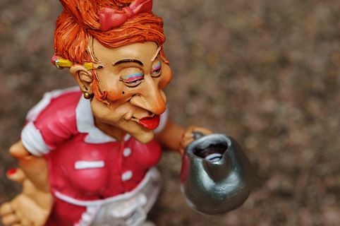 咖啡, 操作, 女服务员, 搞笑, 图, 控制, 装饰, 喝