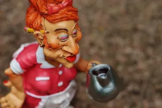 咖啡, 操作, 女服务员, 搞笑, 图, 控制, 装饰, 喝