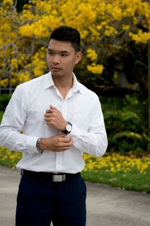 亚洲人，春天，黄色，花朵，夏天，黄色花朵，男人，商人