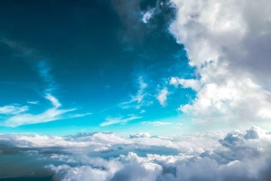 天空，飞行，云彩，蓝天