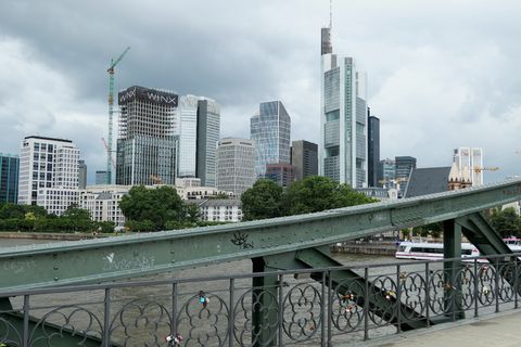 法兰克福，皇城，城市，建筑，办公楼，摩天大楼，天际线，摩天大楼