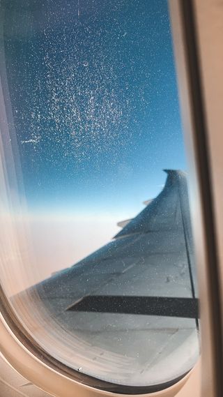 飞机，飞机窗口，飞机，飞行，窗口，机翼，机翼，飞机机翼