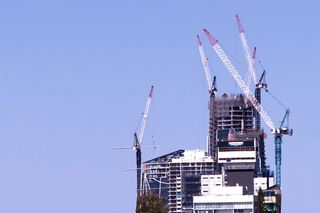 在建、建筑、起重机、施工、开发、起重、现场、工人