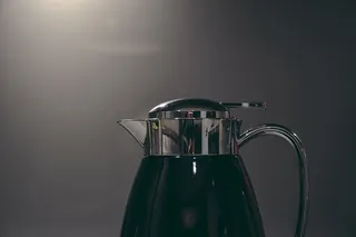 黑白、特写、咖啡、容器、烹饪、饮料、空的、杯子