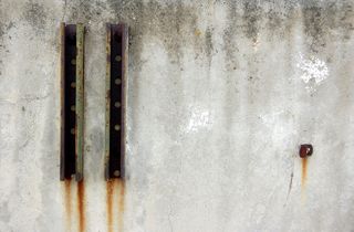 灰色混凝土墙，锈，墙，几何形状，纹理，纹理墙，表面，墙面