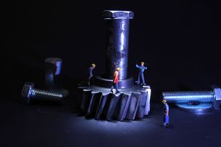 机械工程、齿轮、微型人物、锁匠、工匠、thw、螺钉、金属