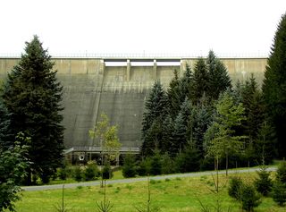 neuhausen、ore mountains、dam、rauschenbach、饮用水、植物、树木、建筑结构