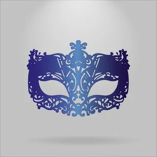 照片，蓝色，伪装面具，狂欢节面具，面具，伪装，逼真，矢量