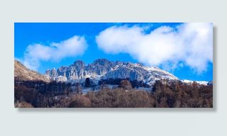 山脉，高度，冬季，顶部，景观，山脉，冬季景观，云