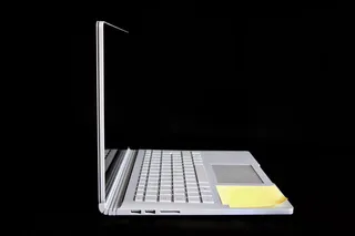 微软、surface book、触摸屏、post-it、surface、笔记本电脑、电脑、侧视图