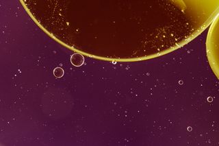 水中油, 油眼, 液体, 摘要, 质地, 宏观, 油, 关闭