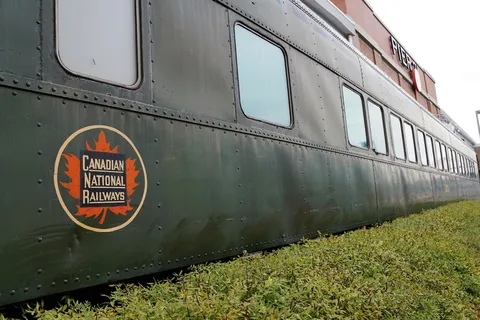 火车、加拿大、铁路、新斯科舍、哈利法克斯、火车站、绿色、旅行