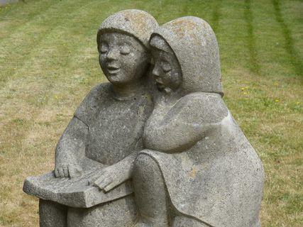 数字, 雕塑, 艺术, 石像, 儿童, 男孩, 女孩