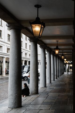 伦敦，英国，城市，英国，灯光，城市，消失点，街道